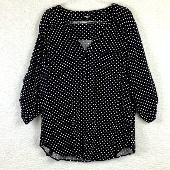 Torrid Harper Women’s Size 3 Black & White Polka Dot Blouse. - Picture 1 of 8